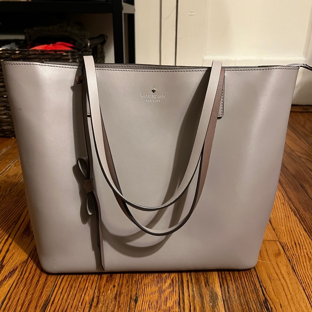 Kate Spade Gray Structured Tote Bag